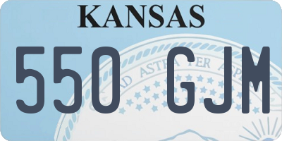 KS license plate 550GJM