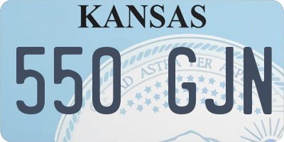 KS license plate 550GJN