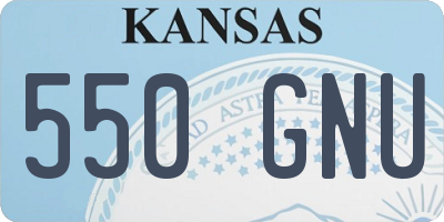 KS license plate 550GNU