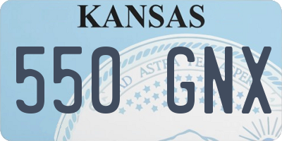 KS license plate 550GNX