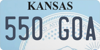 KS license plate 550GOA