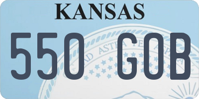 KS license plate 550GOB