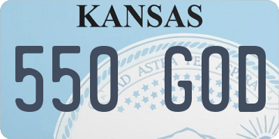 KS license plate 550GOD