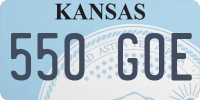 KS license plate 550GOE