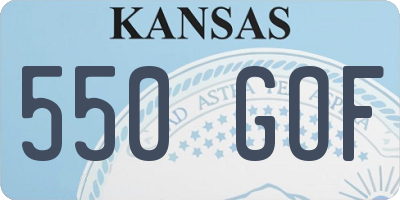 KS license plate 550GOF