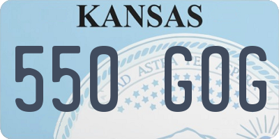 KS license plate 550GOG