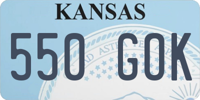 KS license plate 550GOK