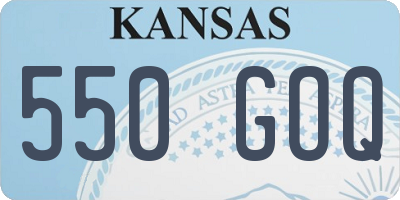 KS license plate 550GOQ