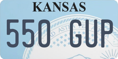 KS license plate 550GUP