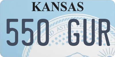 KS license plate 550GUR