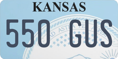 KS license plate 550GUS