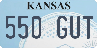 KS license plate 550GUT