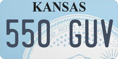 KS license plate 550GUV
