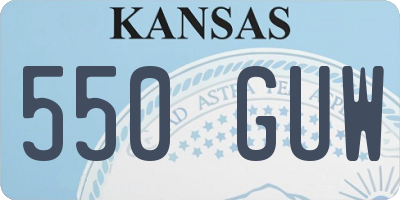 KS license plate 550GUW