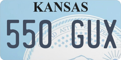 KS license plate 550GUX