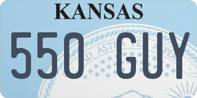 KS license plate 550GUY