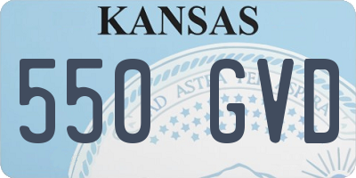 KS license plate 550GVD