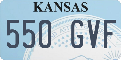 KS license plate 550GVF