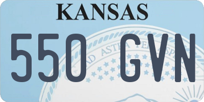 KS license plate 550GVN