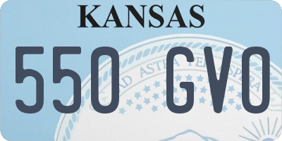 KS license plate 550GVO
