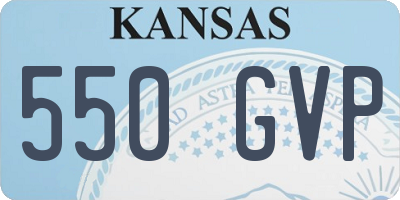 KS license plate 550GVP