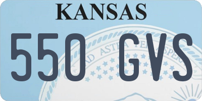 KS license plate 550GVS