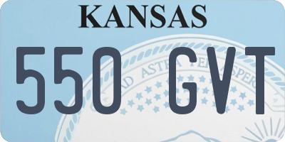 KS license plate 550GVT