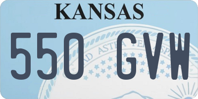 KS license plate 550GVW