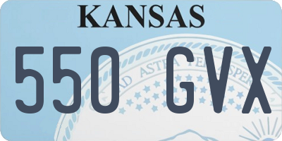 KS license plate 550GVX