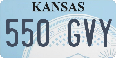 KS license plate 550GVY