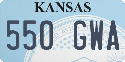 KS license plate 550GWA