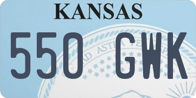 KS license plate 550GWK