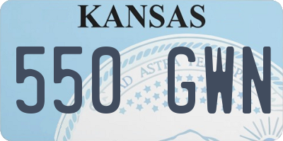 KS license plate 550GWN