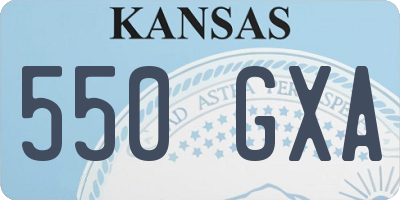 KS license plate 550GXA