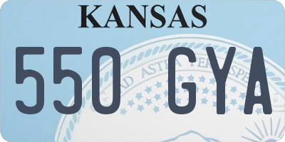 KS license plate 550GYA