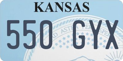 KS license plate 550GYX