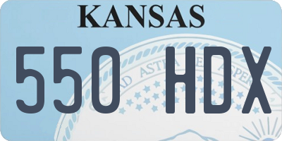 KS license plate 550HDX
