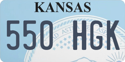 KS license plate 550HGK