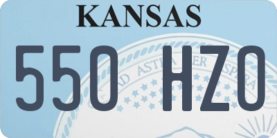 KS license plate 550HZO