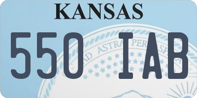 KS license plate 550IAB