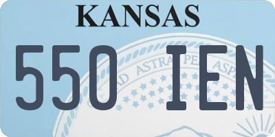 KS license plate 550IEN
