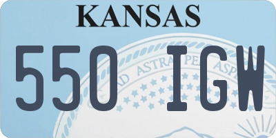KS license plate 550IGW