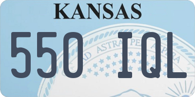 KS license plate 550IQL