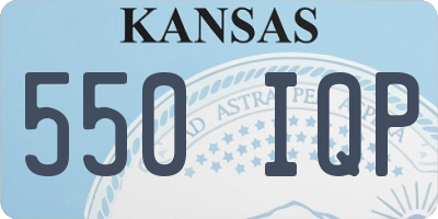 KS license plate 550IQP