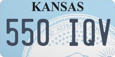 KS license plate 550IQV