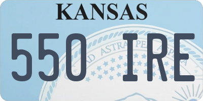KS license plate 550IRE