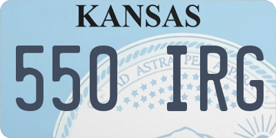 KS license plate 550IRG