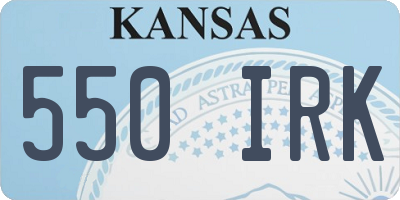 KS license plate 550IRK