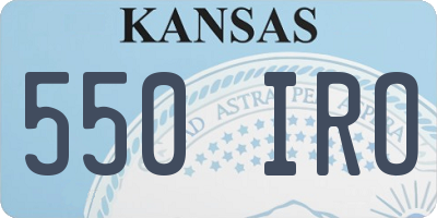 KS license plate 550IRO