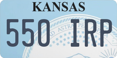 KS license plate 550IRP